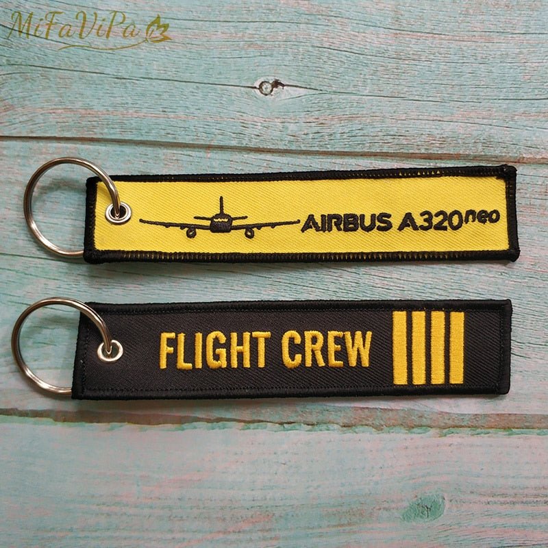 2 PCS/LOT BOEING A320 EMBROIDERY KEY CHAINS - PILOTSX