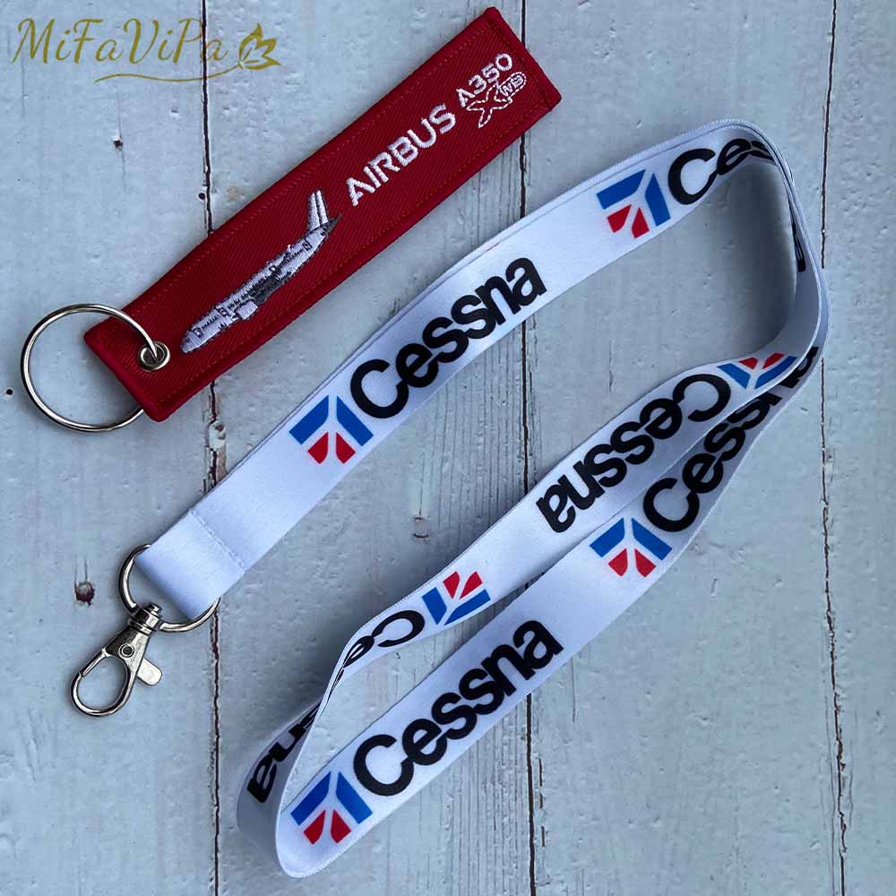 2 PCS/SET AIRBUS A350 CHAVEIRO KEYCHAIN CESSNA LANYARDS NECK STRAP - PILOTSX