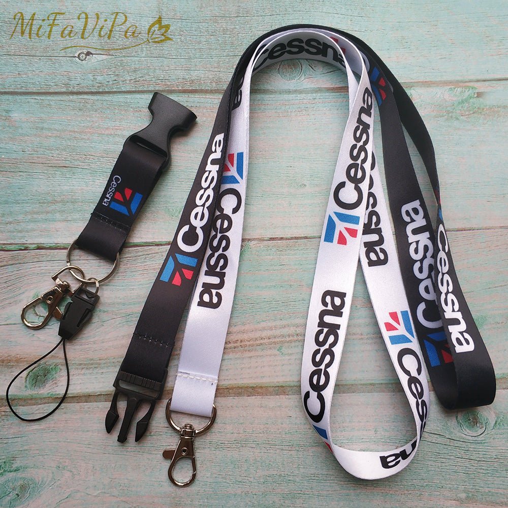 2 PCS/SET CESSNA LANYARDS NECK STRAP KEYCHAIN - PILOTSX