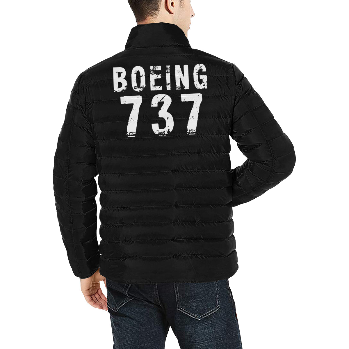 BOEING 737 Men's Stand Collar Padded Jacket e-joyer