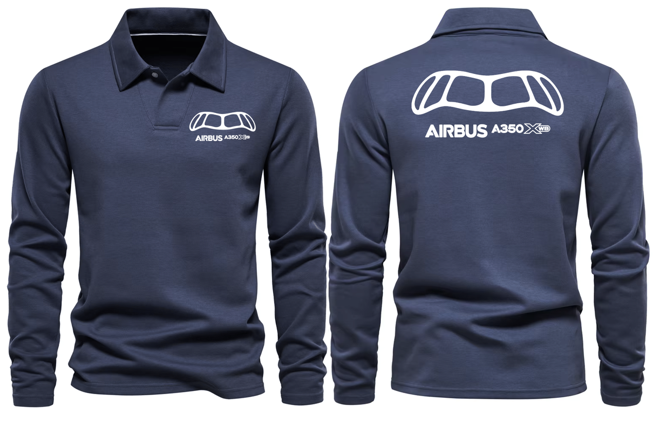AIRBUS A350 LONG SLEEVE  POLO