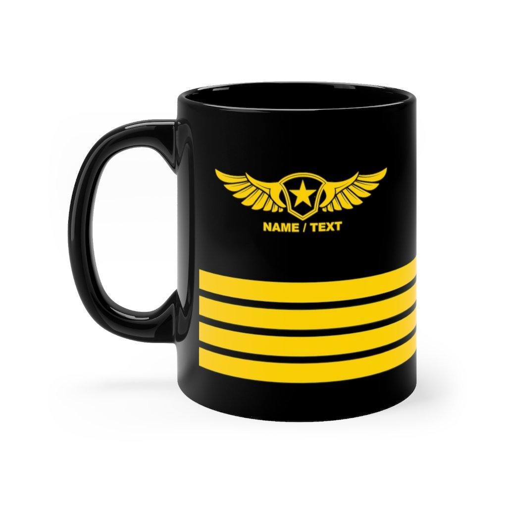 3 OR 4 STRIPES BLACK MUG 11OZ MUG - PILOTSX