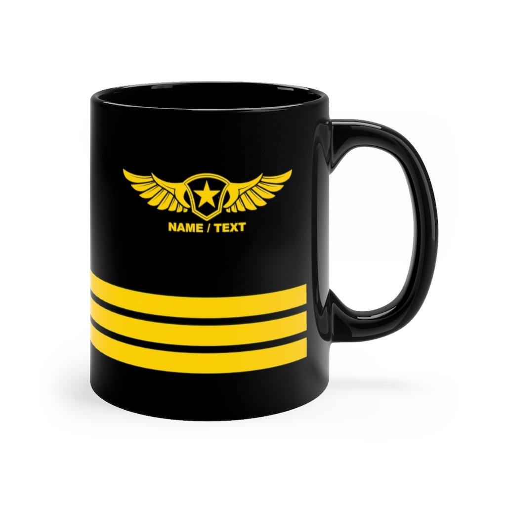 3 OR 4 STRIPES BLACK MUG 11OZ MUG - PILOTSX