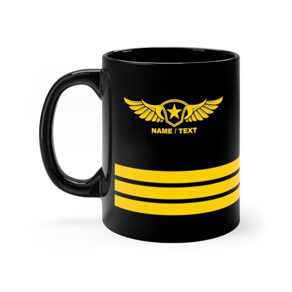 3 OR 4 STRIPES BLACK MUG 11OZ MUG - PILOTSX