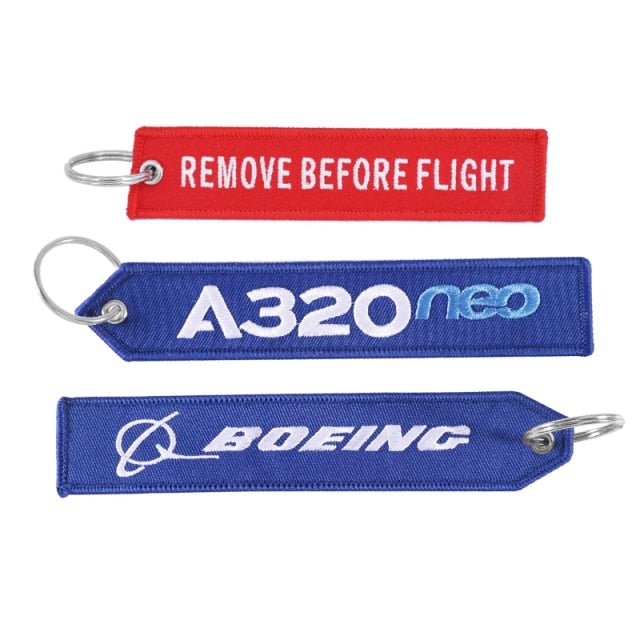 3 PCS AIRBUS BOEING BORN TO FLY EMBROIDERY KEY CHAIN - PILOTSX