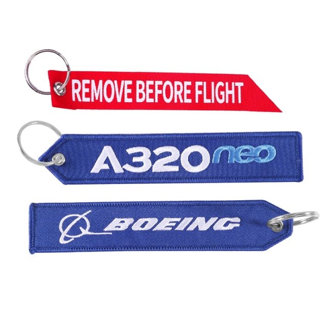 3 PCS AIRBUS BOEING BORN TO FLY EMBROIDERY KEY CHAIN - PILOTSX