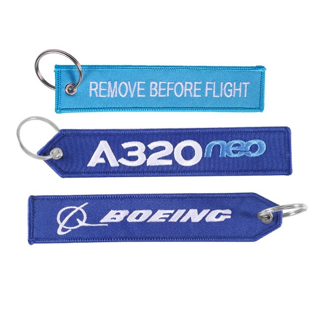 3 PCS AIRBUS BOEING BORN TO FLY EMBROIDERY KEY CHAIN - PILOTSX