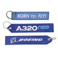 Thumbnail for 3 PCS AIRBUS BOEING BORN TO FLY EMBROIDERY KEY CHAIN - PILOTSX