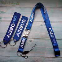 Thumbnail for 3 PCS BLUE A320 NEO LANYARDS KEYCHAIN FASHION TRINKET - PILOTSX