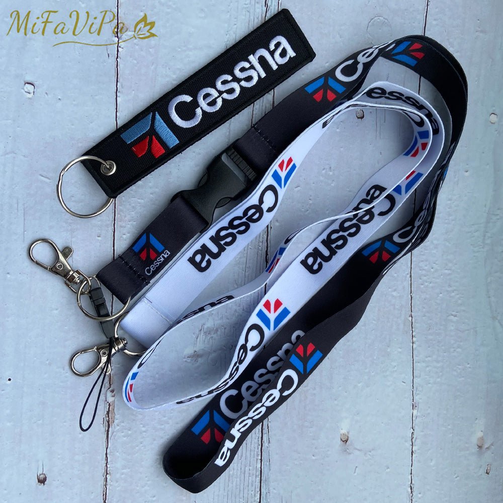 3 PCS/SET CESSNA LANYARDS NECK STRAP KEYCHAIN - PILOTSX