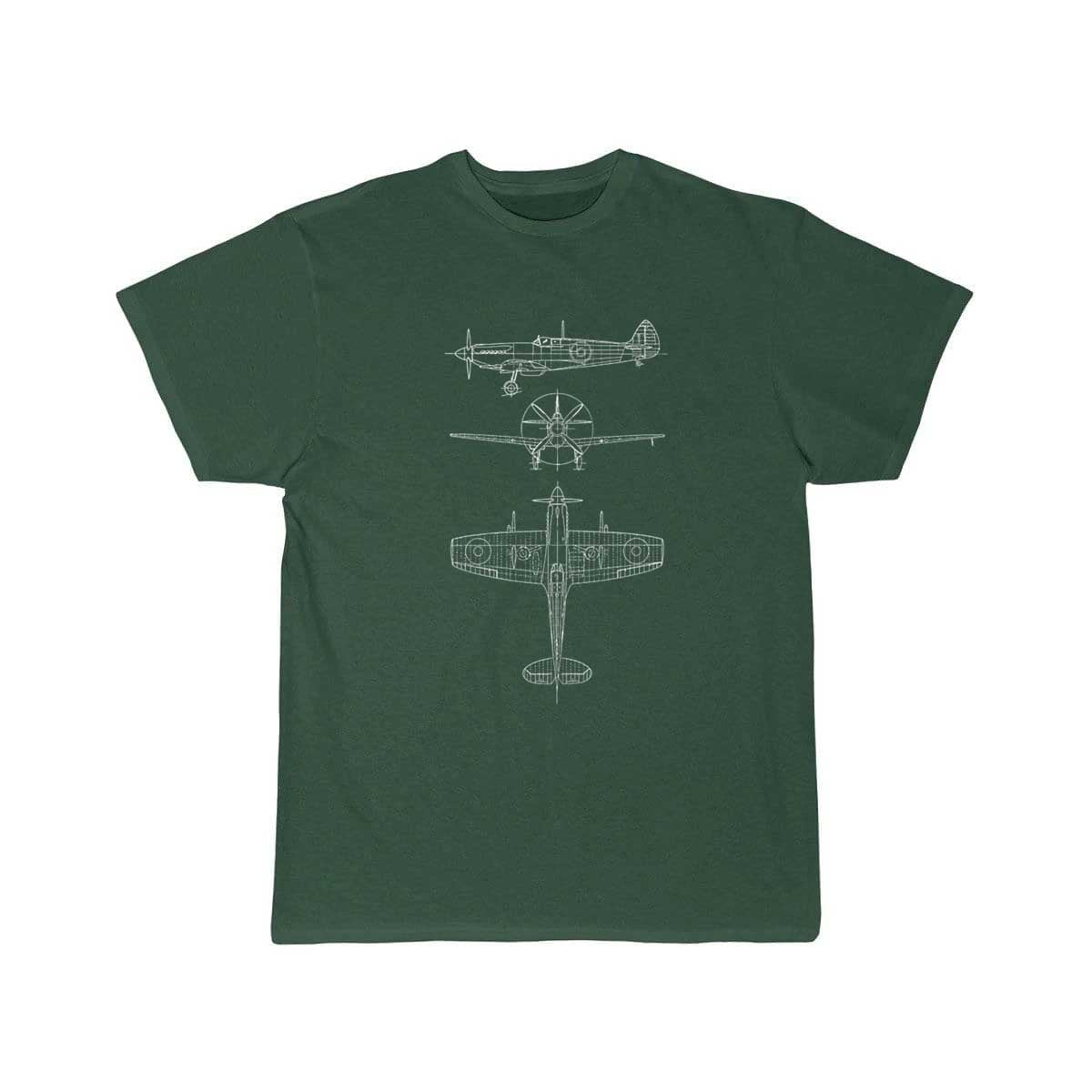 Spitfire airplane blueprint T-SHIRT THE AV8R