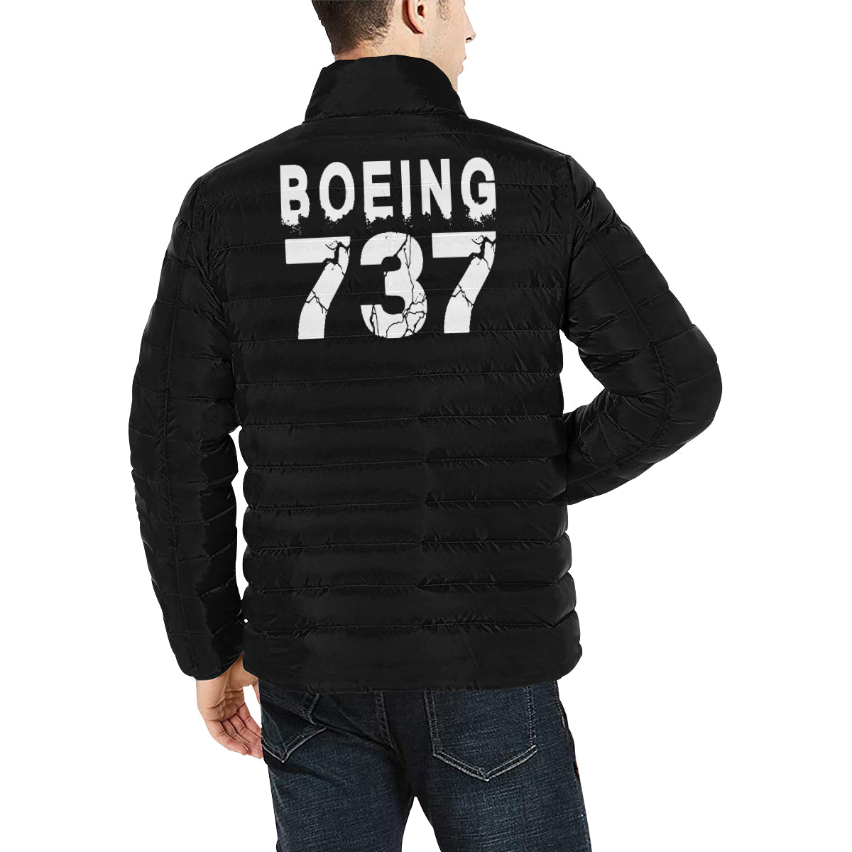 BOEING 737 Men's Stand Collar Padded Jacket e-joyer