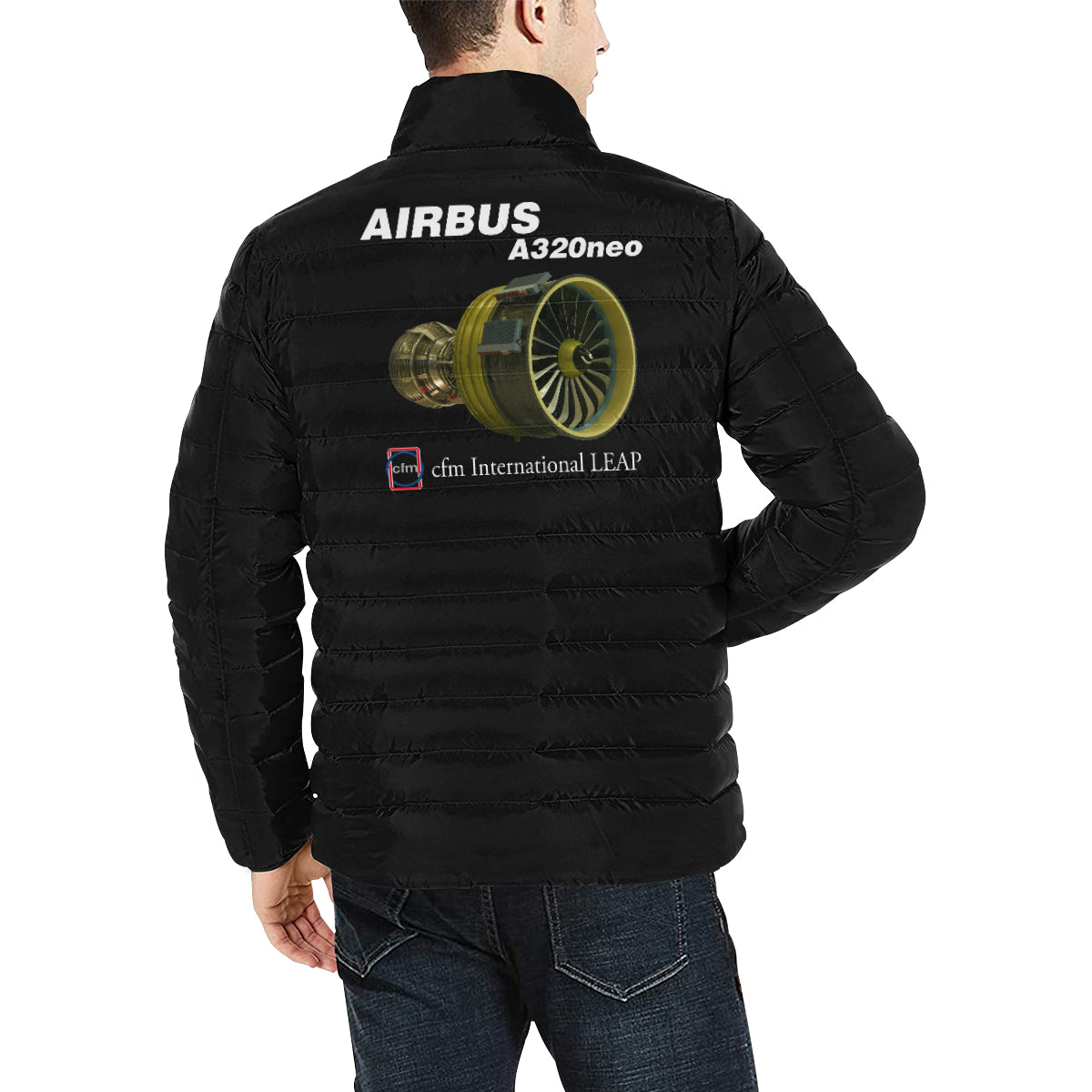 Airbus A320neo Men's Stand Collar Padded Jacket e-joyer