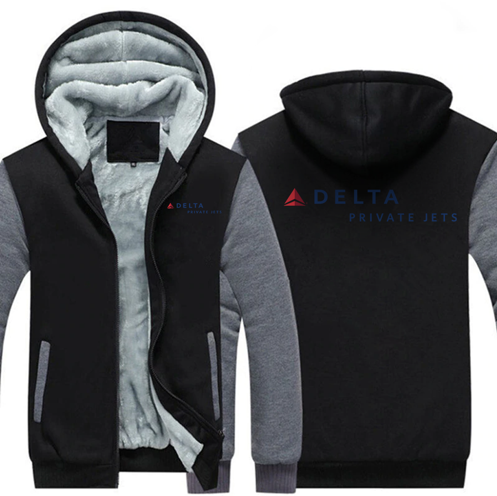 DELTA PRIVAT JET AIRLINES JACKETS FLEECE SWEATSHIRT