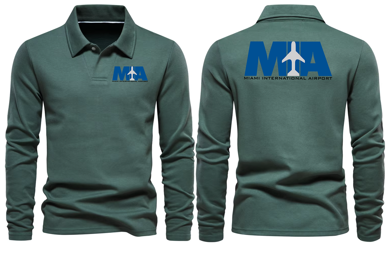 MIA AIRPORT LONG SLEEVE  POLO
