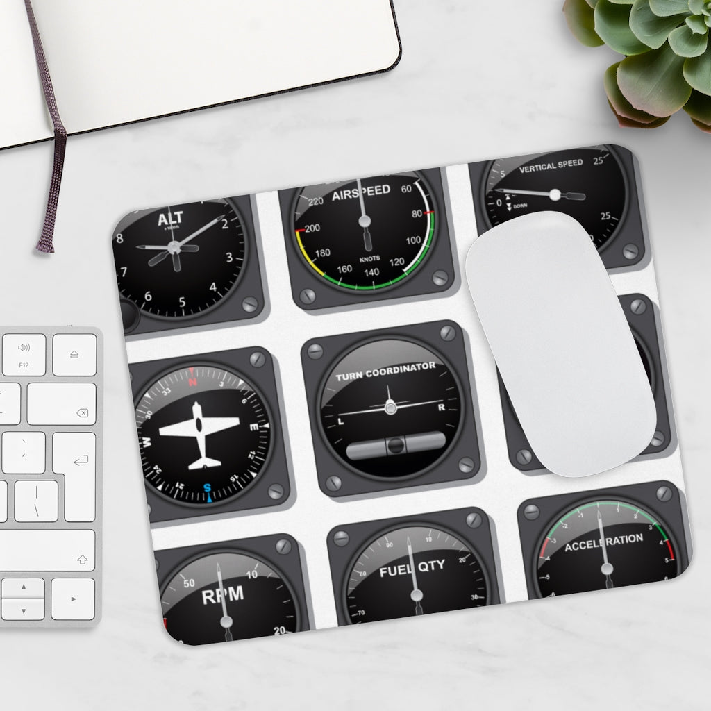 AVIATION CLOCK -  MOUSE PAD Printify