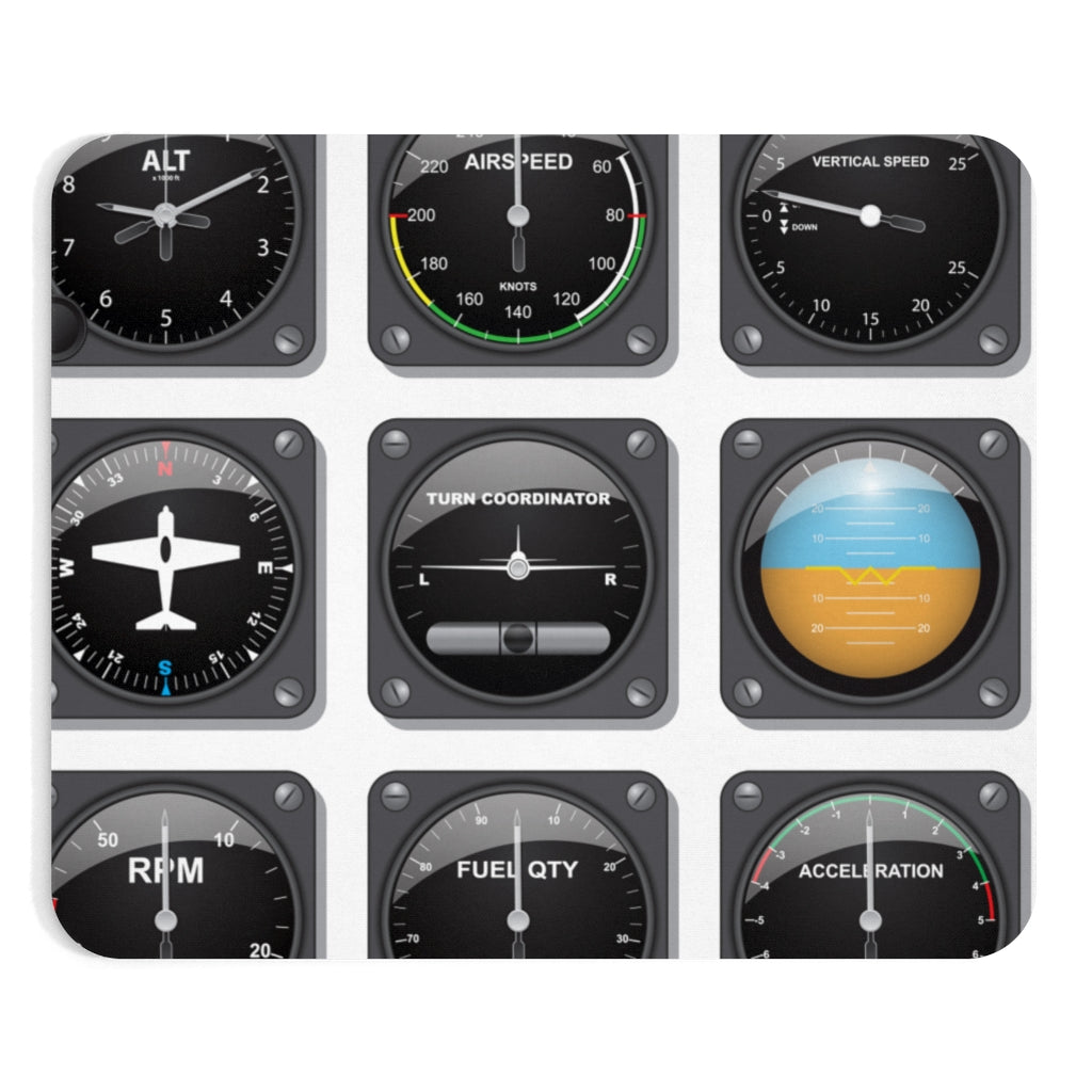 AVIATION CLOCK -  MOUSE PAD Printify