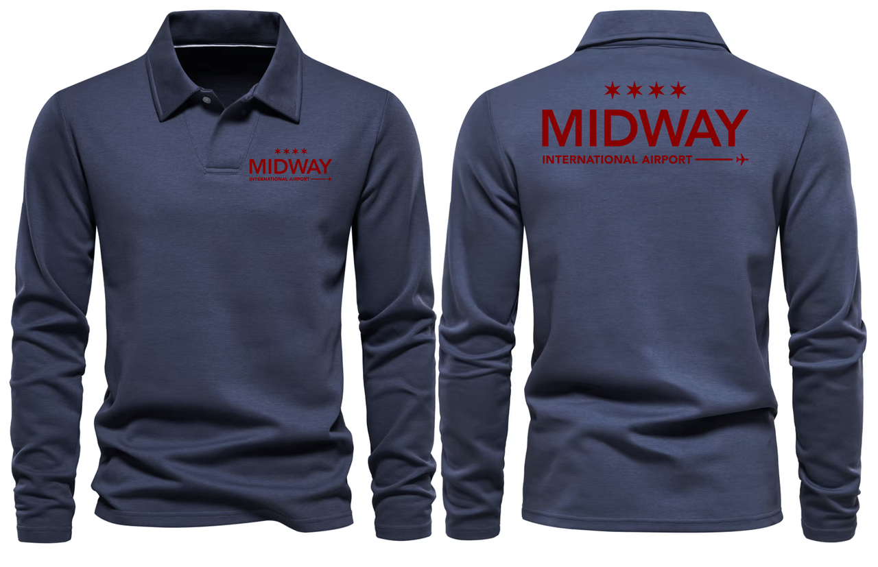 MIDWAY AIRPORT LONG SLEEVE  POLO