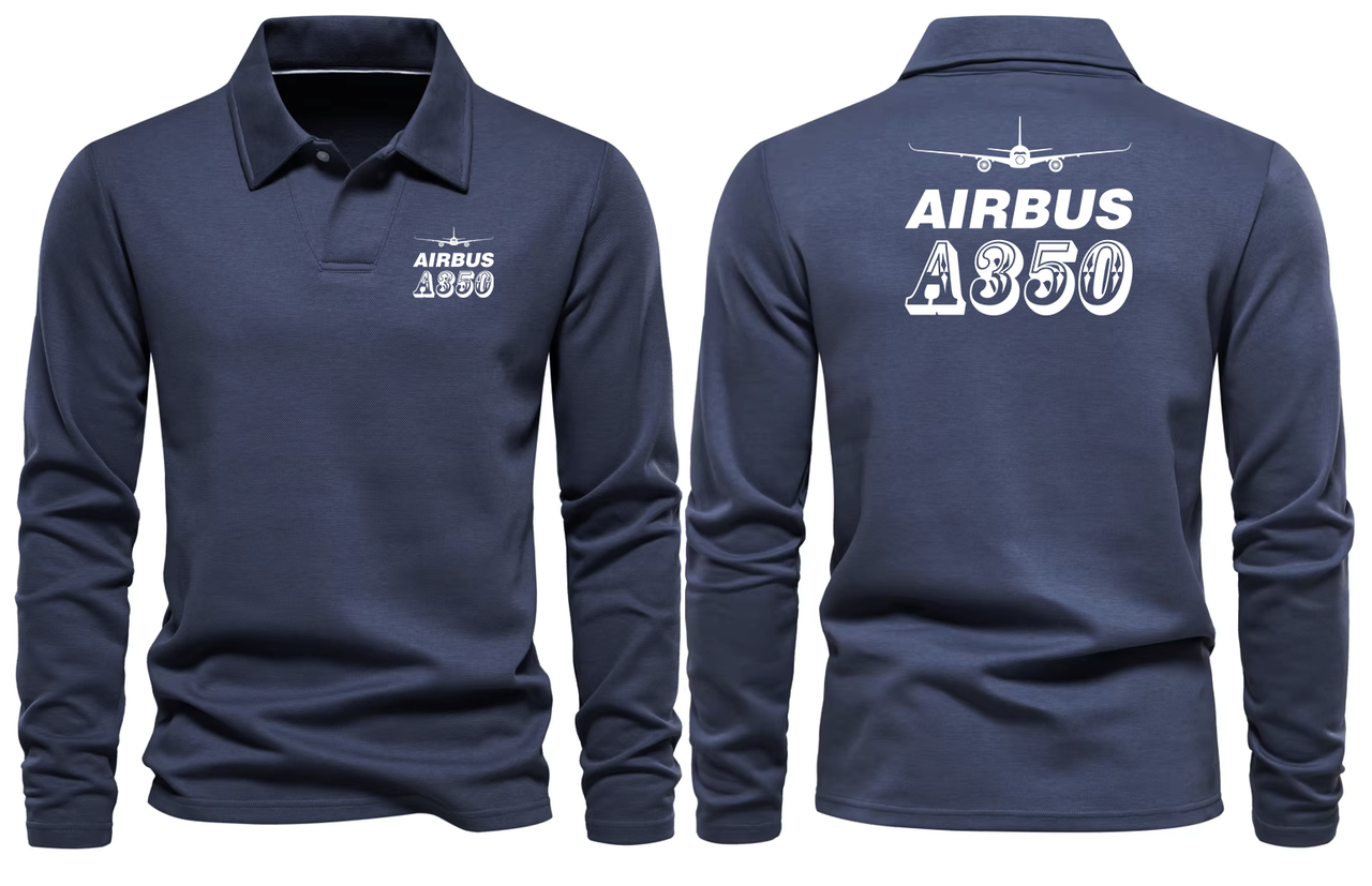 AIRBUS A350 LONG SLEEVE  POLO