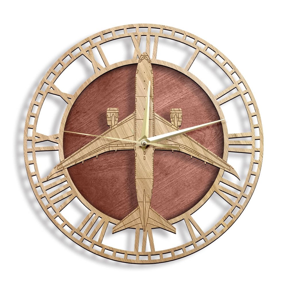 787 DEARMLINER AIRCRAFT WOODEN WALL CLOCK - PILOTSX