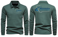Thumbnail for MISSOULA AIRPORT LONG SLEEVE  POLO