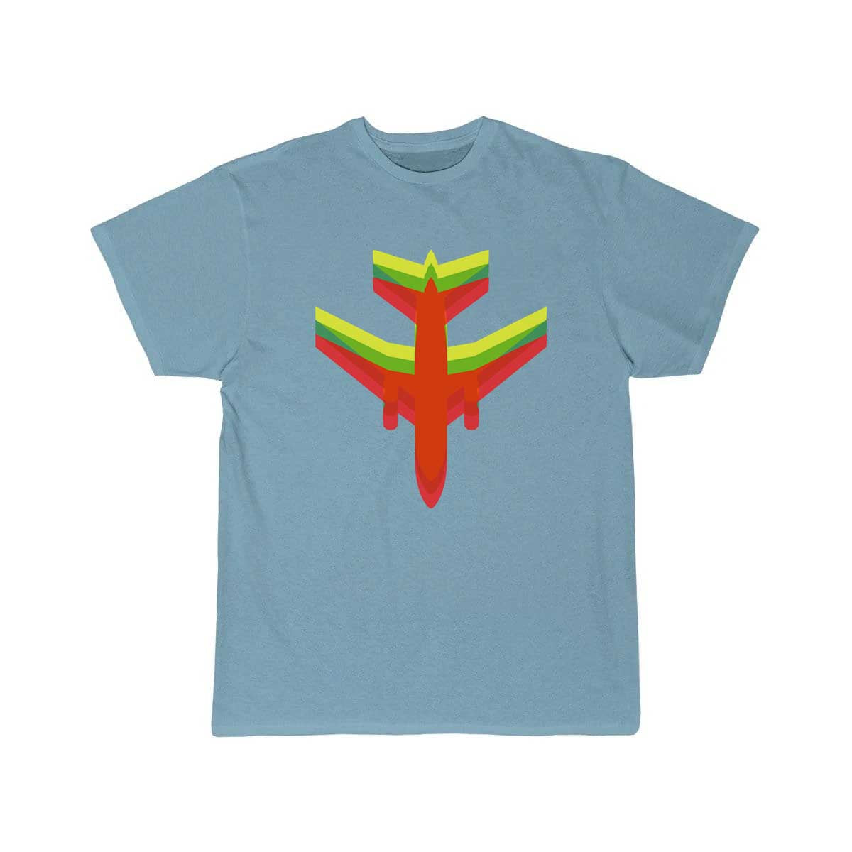 Multi Colored Jet Airplane in Motion T Shirt THE AV8R