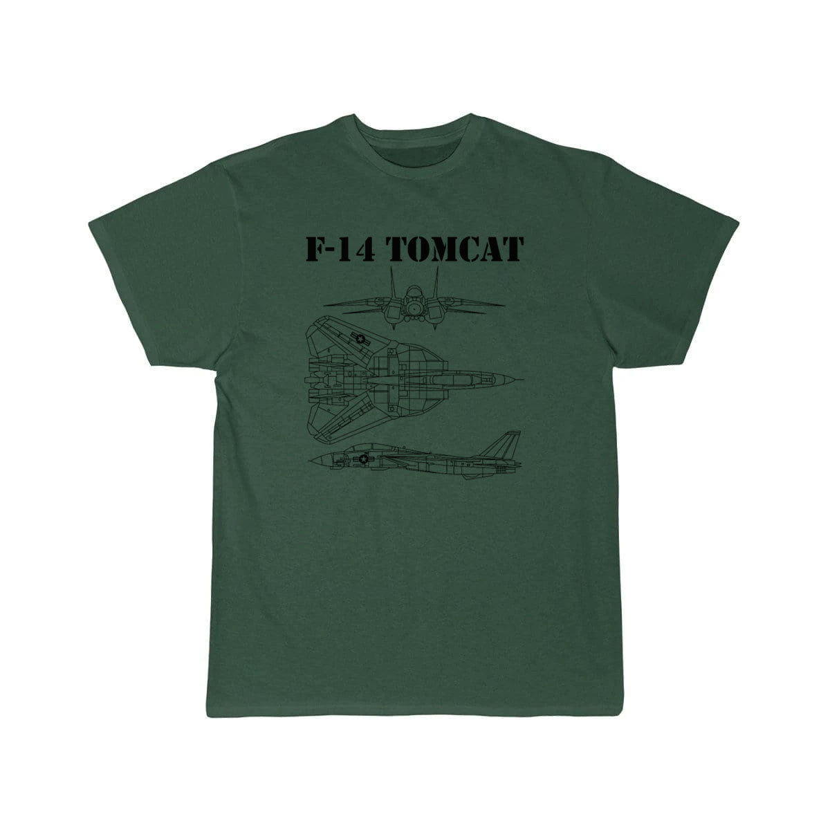 Vintage Black F14 Tomcat Schematic F-14 Jet T SHIRT THE AV8R