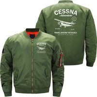 Thumbnail for 84 PILOT - SHIRT CESSNA FLIGHTJRT AIRCRAFT PLANE BOMBER FLIGHT AVIATOR JACKET - PILOTSX