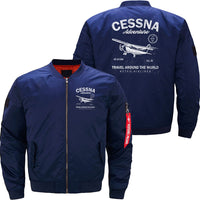 Thumbnail for 84 PILOT - SHIRT CESSNA FLIGHTJRT AIRCRAFT PLANE BOMBER FLIGHT AVIATOR JACKET - PILOTSX