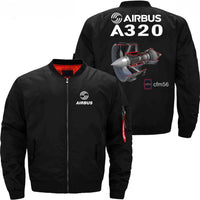 Thumbnail for AIRBUS A320 CFM 56  turbofan aircraft engines Ma-1 Bomber Jacket Flight Jacket Aviator Jacket THE AV8R