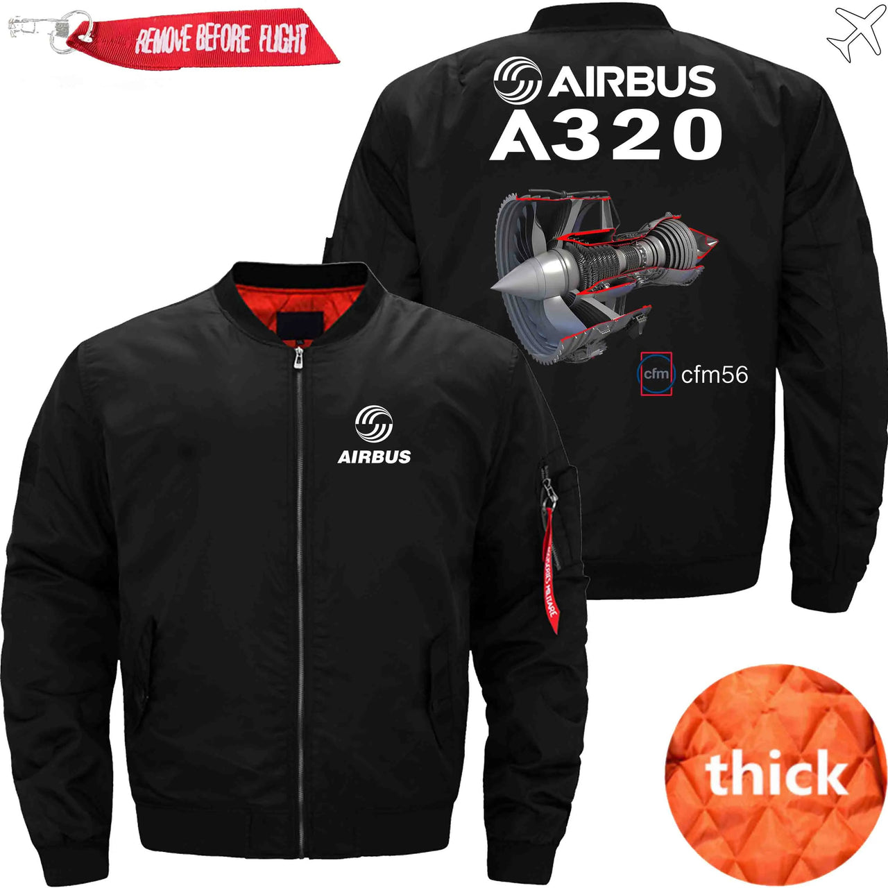 AIRBUS A320 CFM 56  turbofan aircraft engines Ma-1 Bomber Jacket Flight Jacket Aviator Jacket THE AV8R