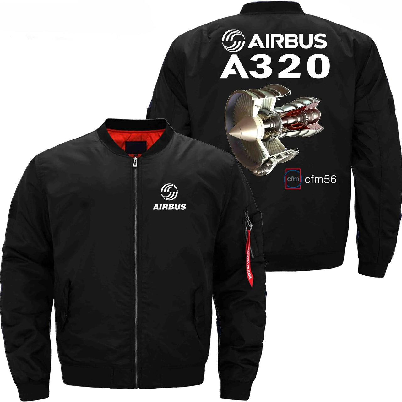 AIRBUS A320 CFM 56 turbofan aircraft engines Ma-1 Bomber Jacket Flight Jacket Aviator Jacket THE AV8R