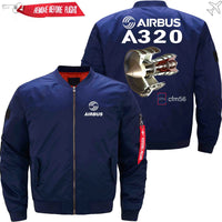 Thumbnail for AIRBUS A320 CFM 56 turbofan aircraft engines Ma-1 Bomber Jacket Flight Jacket Aviator Jacket THE AV8R