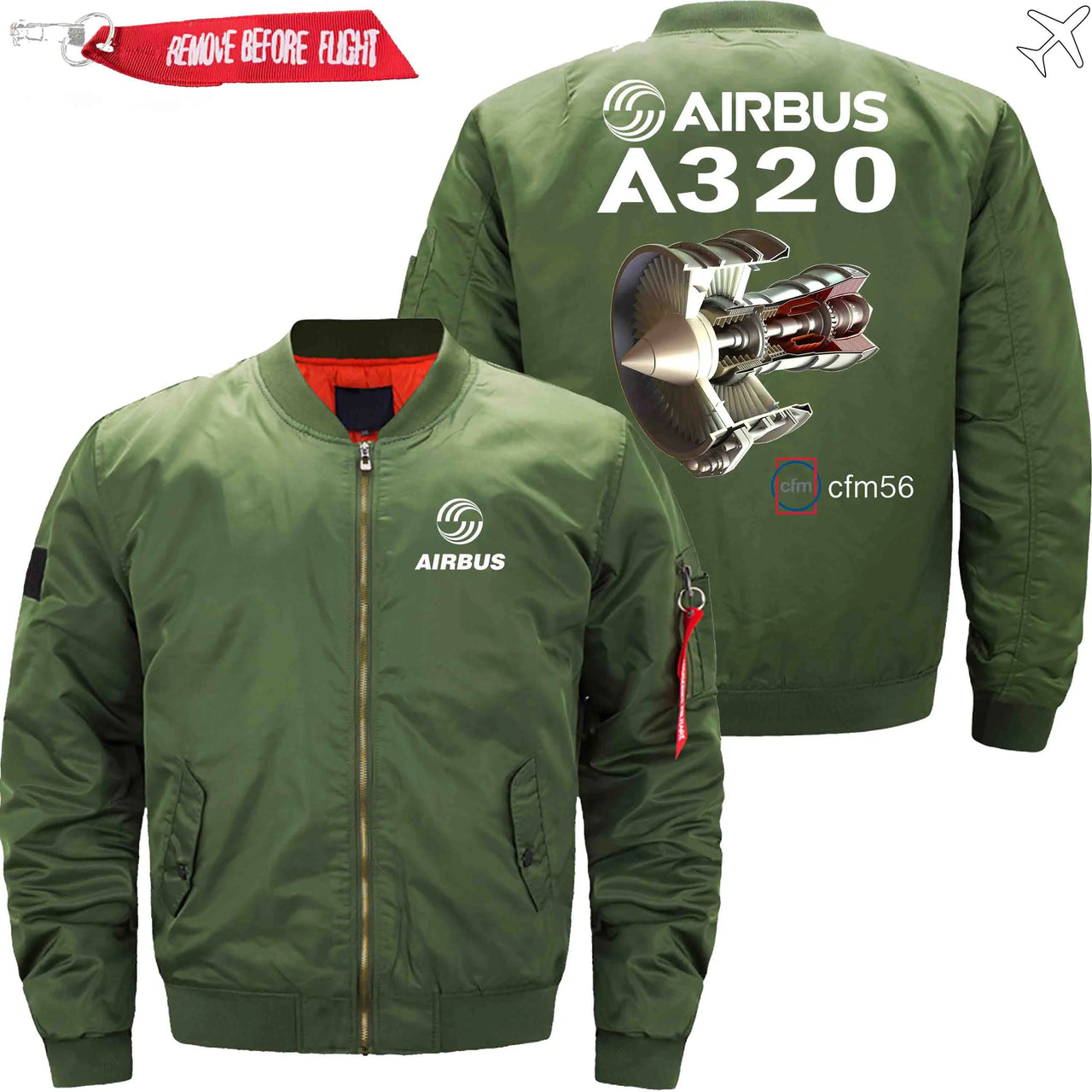 AIRBUS A320 CFM 56 turbofan aircraft engines Ma-1 Bomber Jacket Flight Jacket Aviator Jacket THE AV8R