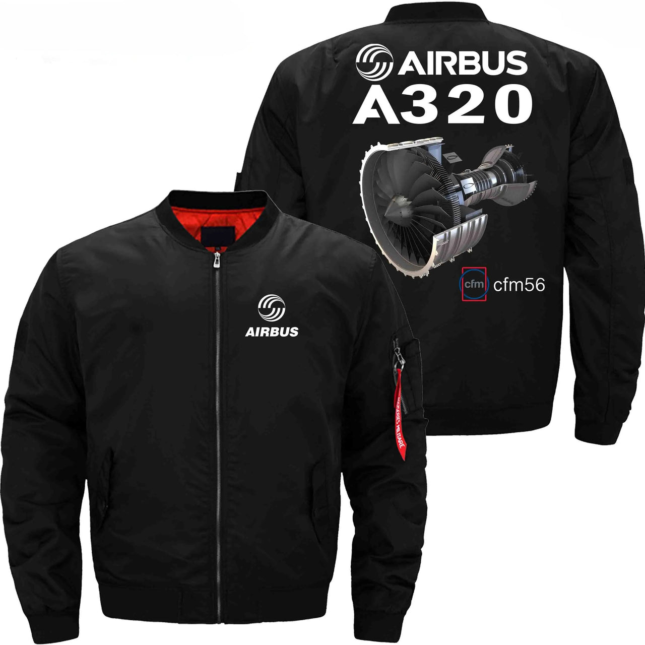 AIRBUS A320 CFM 56 turbofan aircraft engines Ma-1 Bomber Jacket Flight Jacket Aviator Jacket THE AV8R