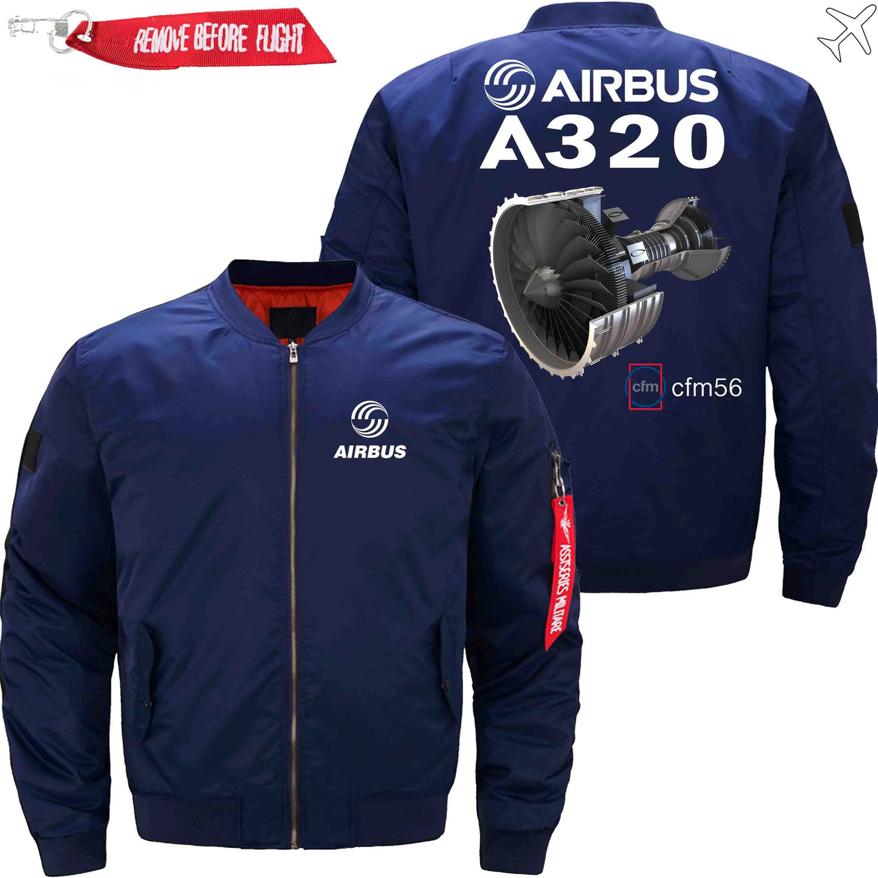 AIRBUS A320 CFM 56 turbofan aircraft engines Ma-1 Bomber Jacket Flight Jacket Aviator Jacket THE AV8R