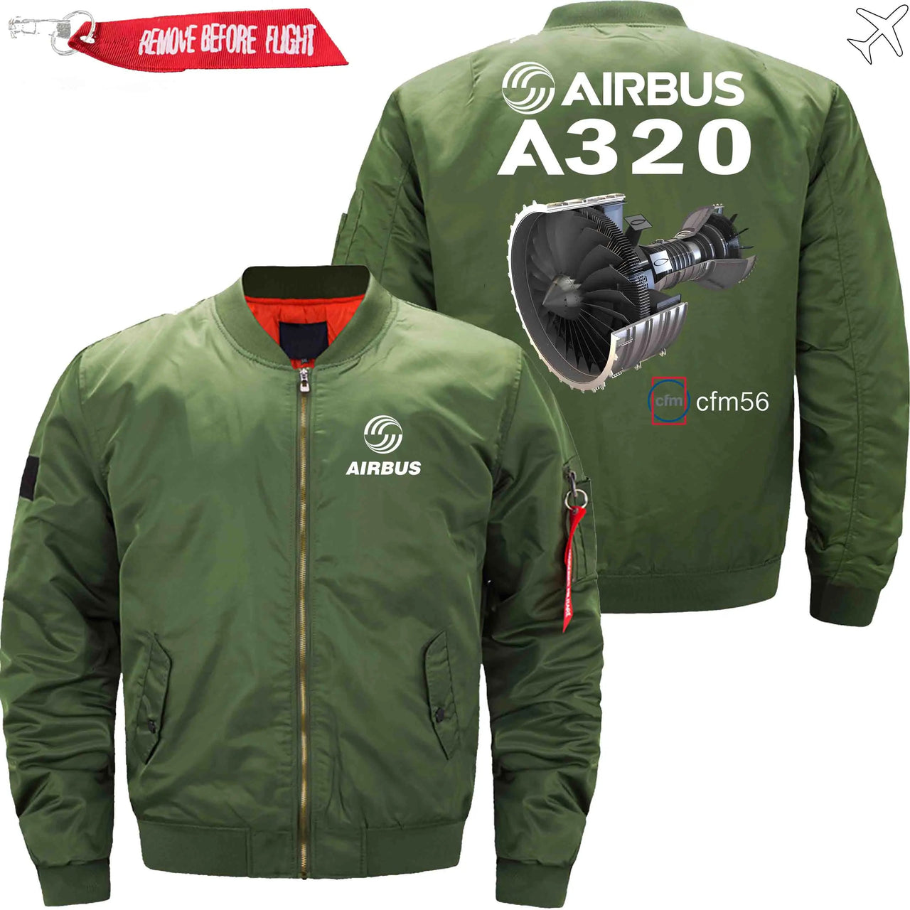 AIRBUS A320 CFM 56 turbofan aircraft engines Ma-1 Bomber Jacket Flight Jacket Aviator Jacket THE AV8R