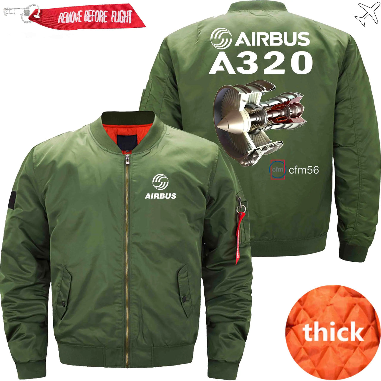 AIRBUS A320 CFM 56 turbofan aircraft engines Ma-1 Bomber Jacket Flight Jacket Aviator Jacket THE AV8R