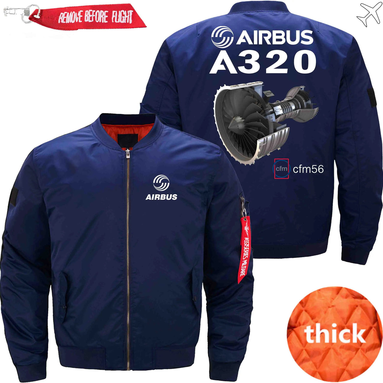 AIRBUS A320 CFM 56 turbofan aircraft engines Ma-1 Bomber Jacket Flight Jacket Aviator Jacket THE AV8R