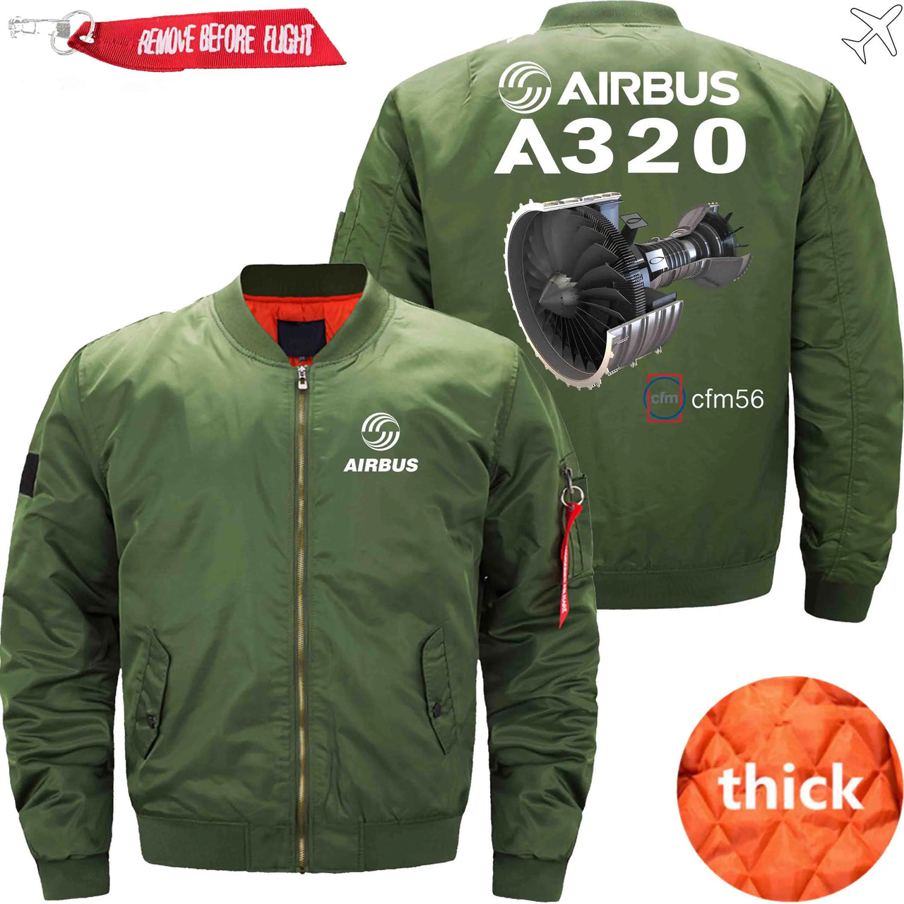 AIRBUS A320 CFM 56 turbofan aircraft engines Ma-1 Bomber Jacket Flight Jacket Aviator Jacket THE AV8R