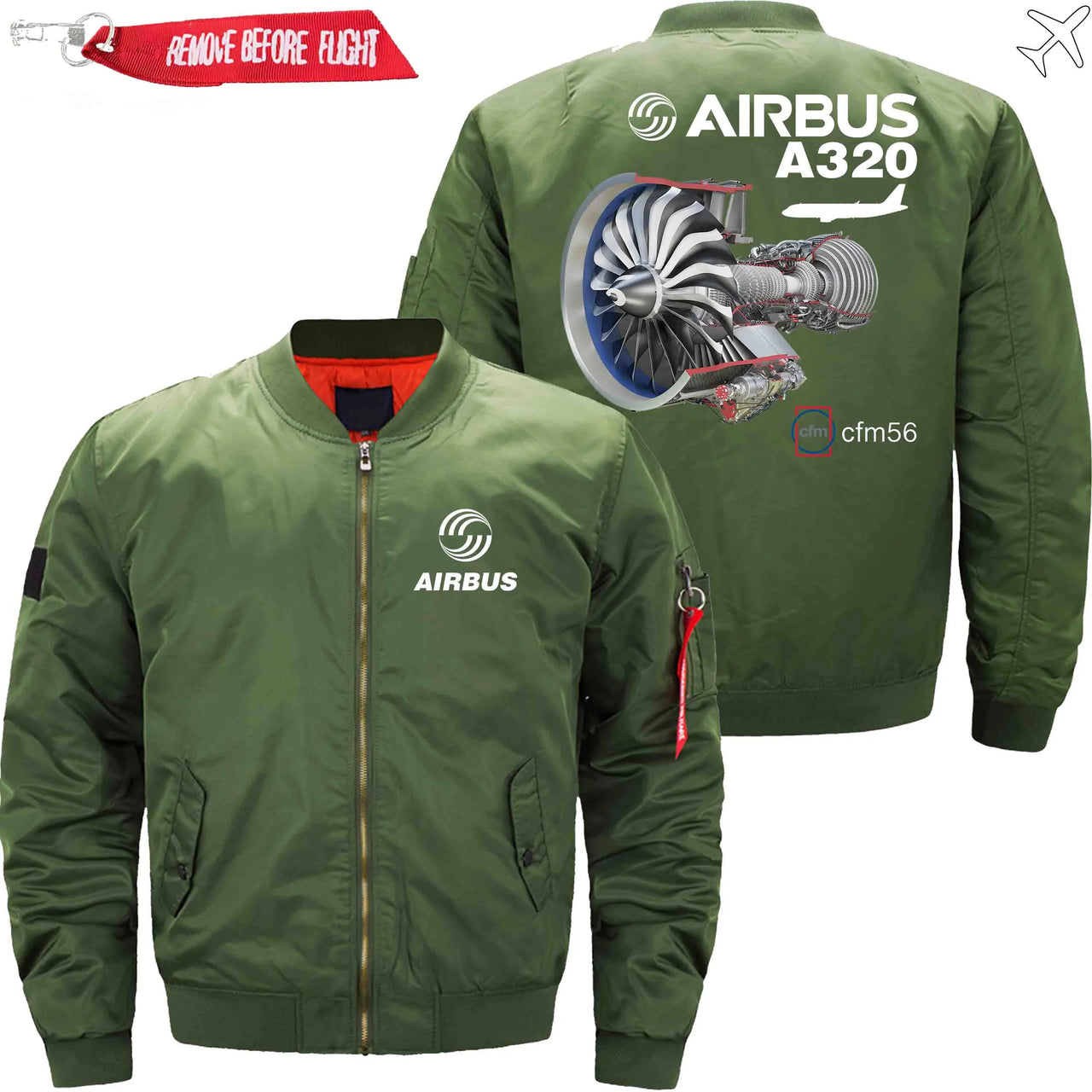 AIRBUS A320 CFM56 turbofan aircraft engines Ma-1 Bomber Jacket Flight Jacket Aviator Jacket THE AV8R