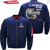 Thumbnail for AIRBUS A320 CFM56 turbofan aircraft engines Ma-1 Bomber Jacket Flight Jacket Aviator Jacket THE AV8R