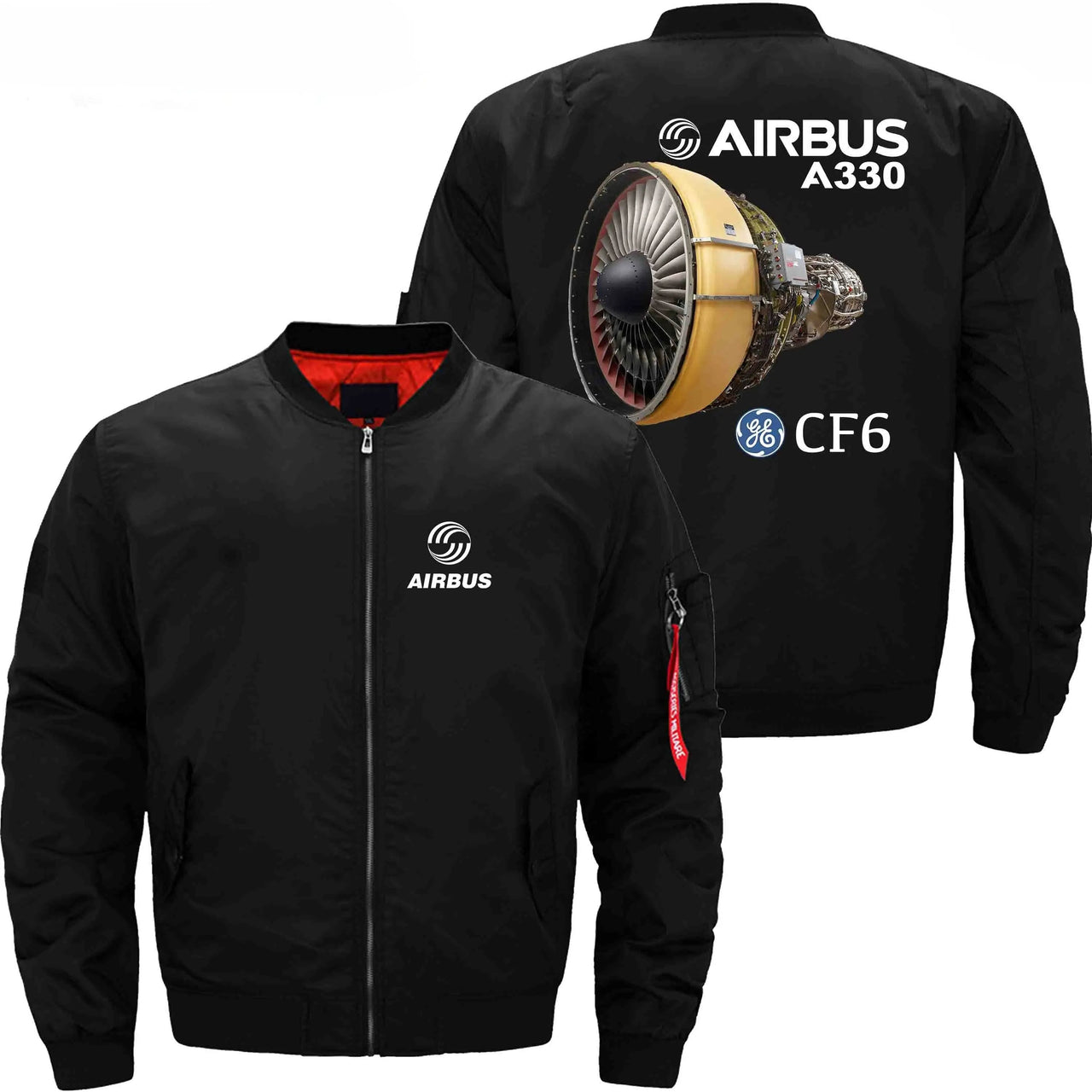 AIRBUS A330  CF6  engines GE Aviation Ma-1 Bomber Jacket Flight Jacket Aviator Jacket THE AV8R