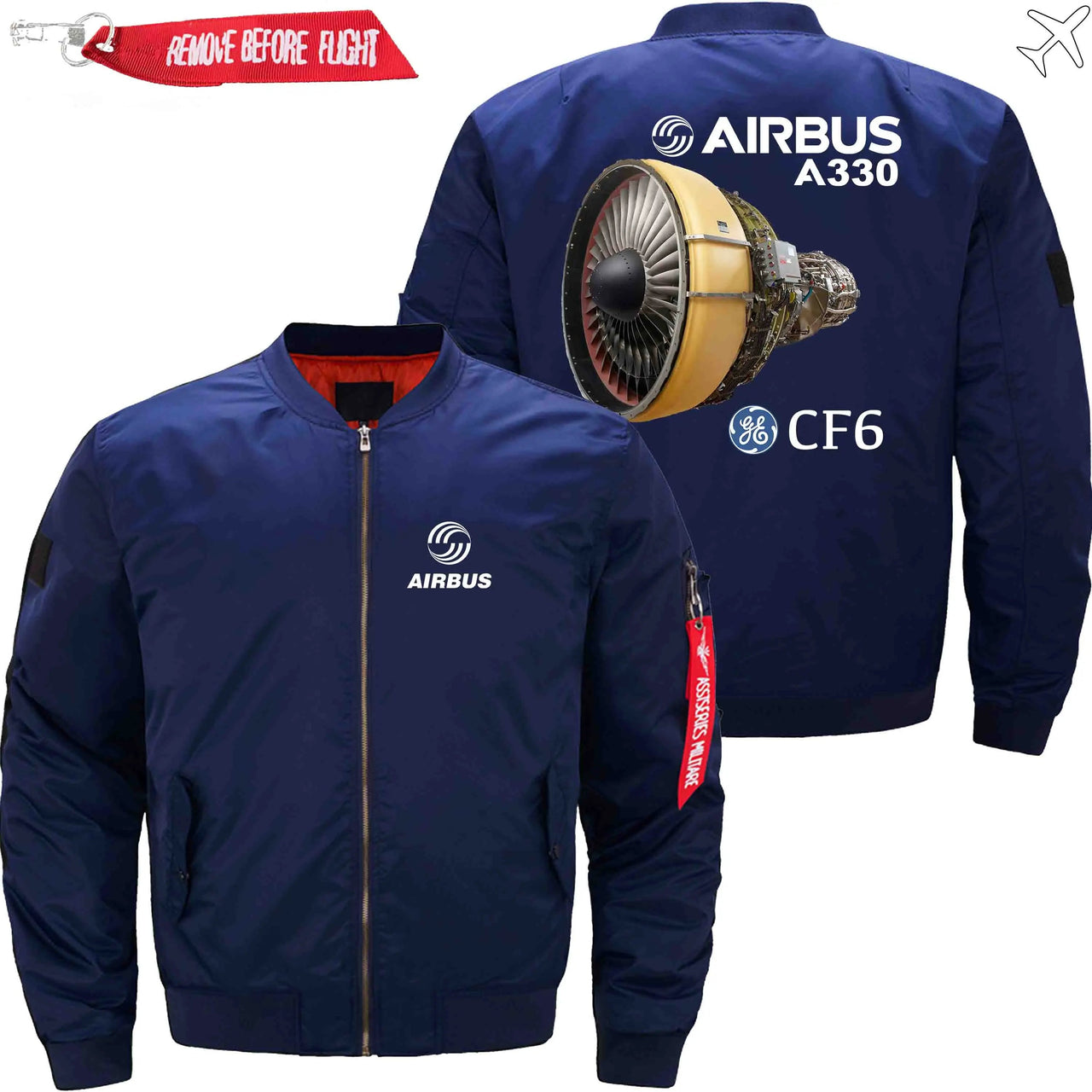 AIRBUS A330  CF6  engines GE Aviation Ma-1 Bomber Jacket Flight Jacket Aviator Jacket THE AV8R