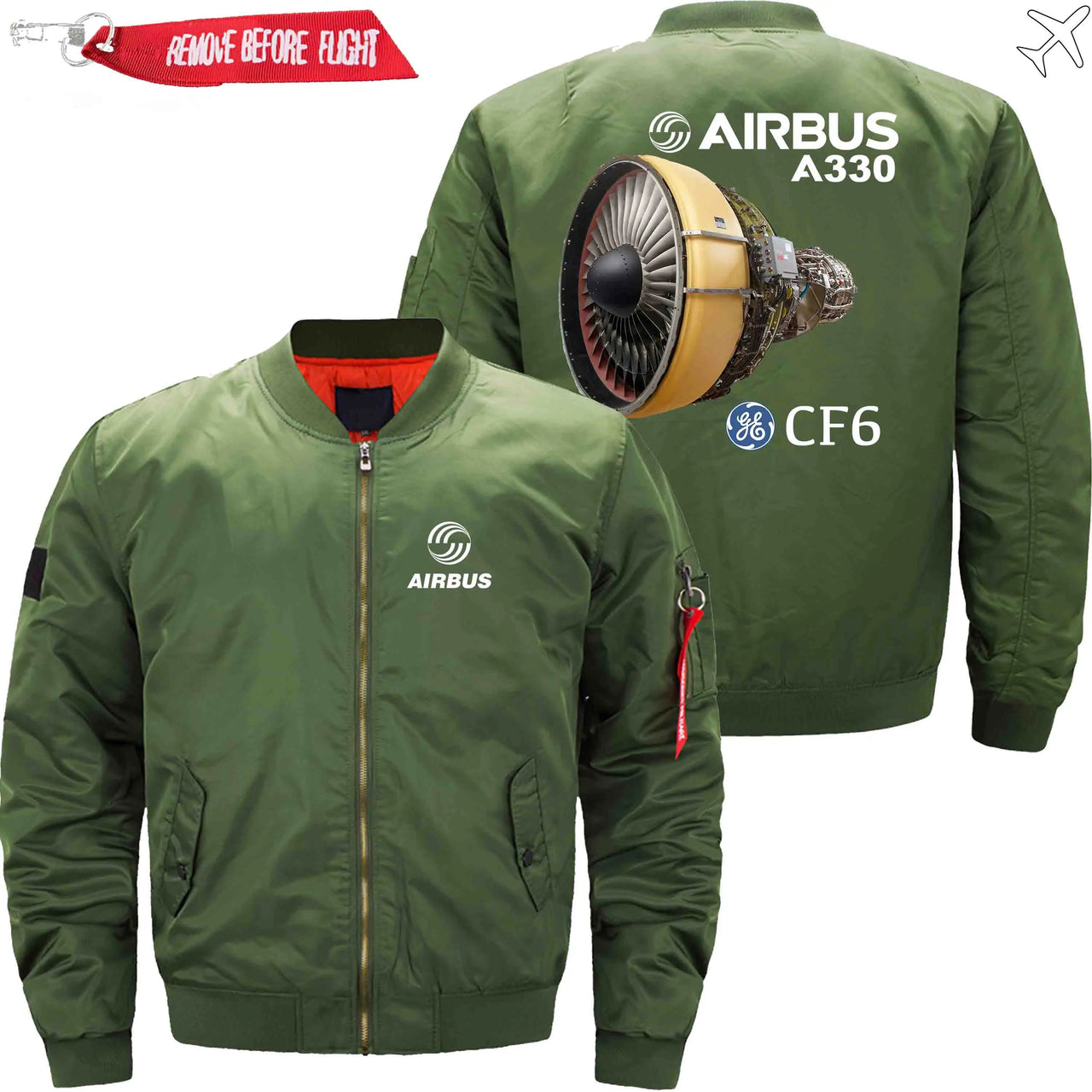 AIRBUS A330  CF6  engines GE Aviation Ma-1 Bomber Jacket Flight Jacket Aviator Jacket THE AV8R