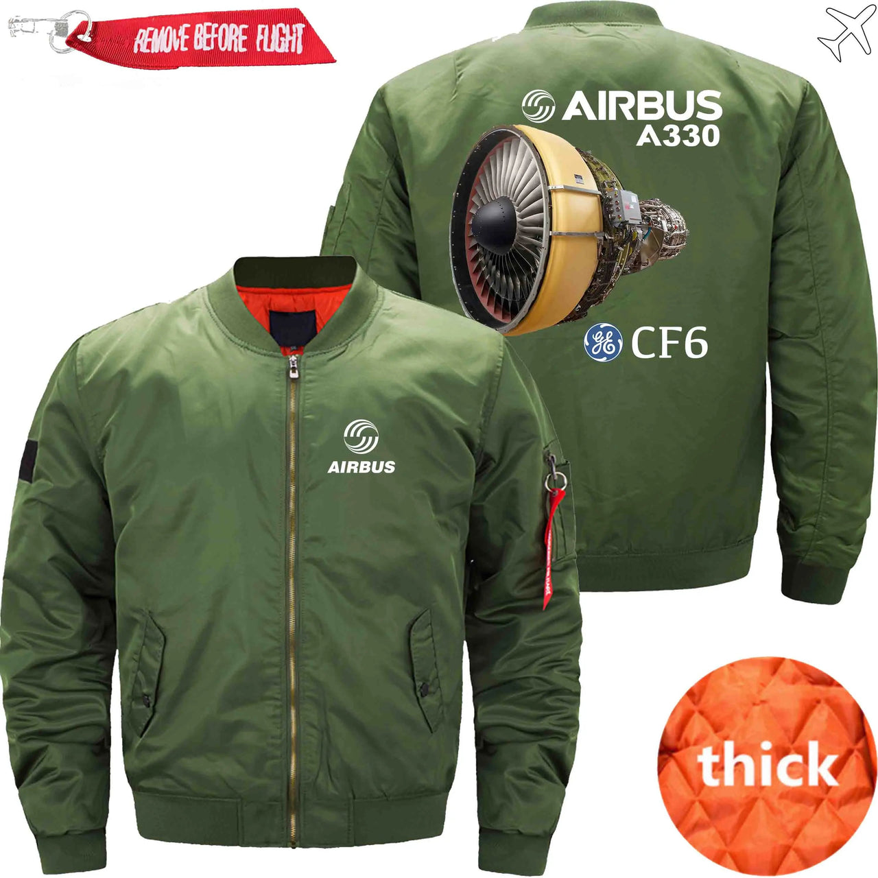 AIRBUS A330  CF6  engines GE Aviation Ma-1 Bomber Jacket Flight Jacket Aviator Jacket THE AV8R