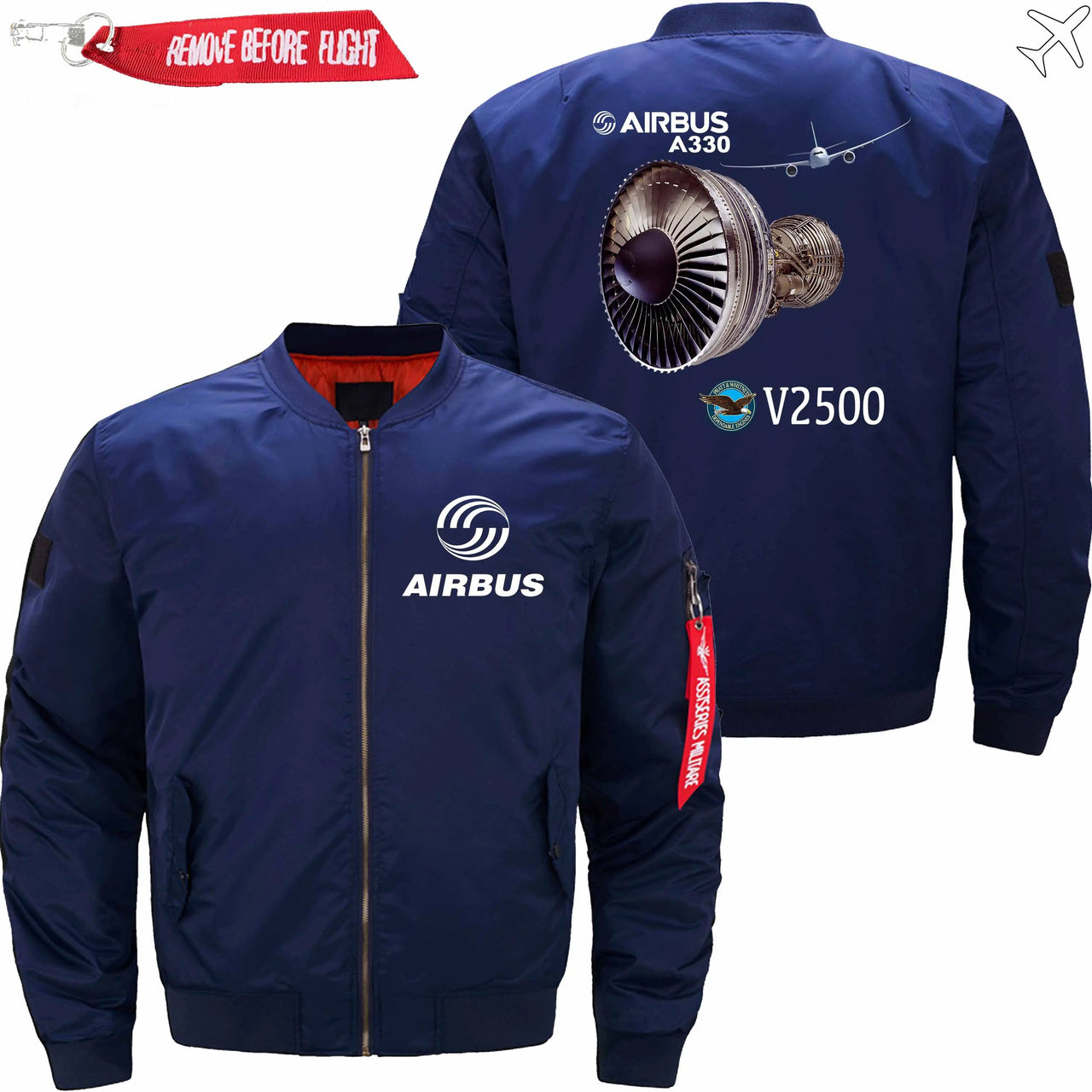 AIRBUS A330  IAE V2500 ENGINE Ma-1 Bomber Jacket Flight Jacket Aviator Jacket THE AV8R