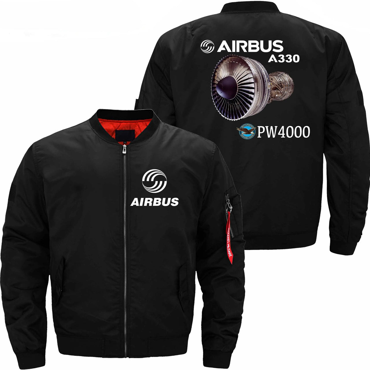 AIRBUS A330 Pratt & Whitney PW4000 Engine Ma-1 Bomber Jacket Flight Jacket Aviator Jacket THE AV8R