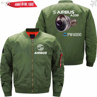 Thumbnail for AIRBUS A330 Pratt & Whitney PW4000 Engine Ma-1 Bomber Jacket Flight Jacket Aviator Jacket THE AV8R