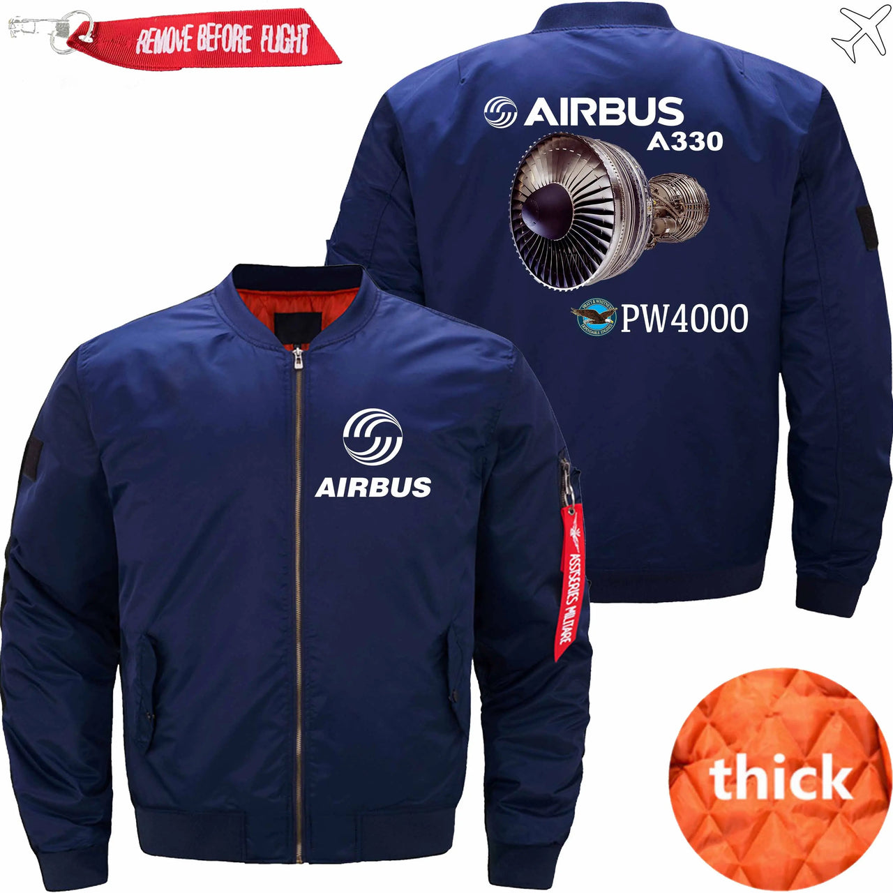 AIRBUS A330 Pratt & Whitney PW4000 Engine Ma-1 Bomber Jacket Flight Jacket Aviator Jacket THE AV8R